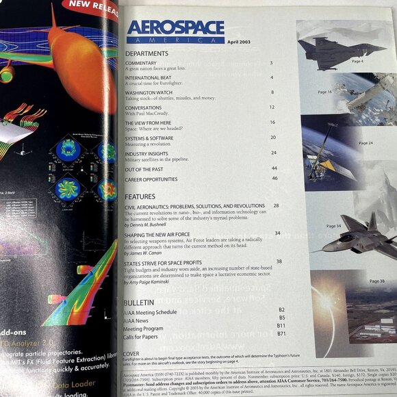 Aerospace America Magazine u April 2003 Vol 41 No 4 Eurofighter - Picture 3 of 4